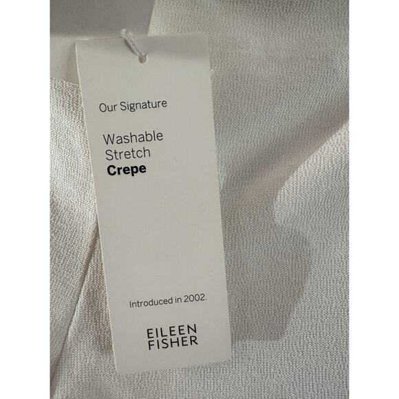 Eileen Fisher Slim Ankle Pant White Washable Stretch Crepe - Pet Sm - Minimalist - Picture 8 of 11